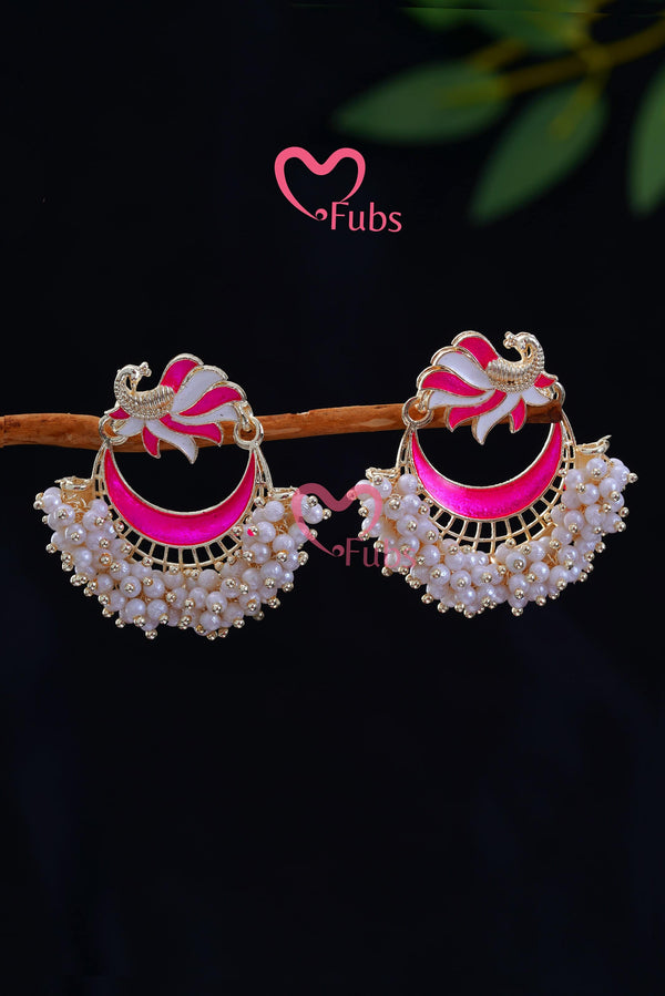 Charming Pink Blossom Earrings