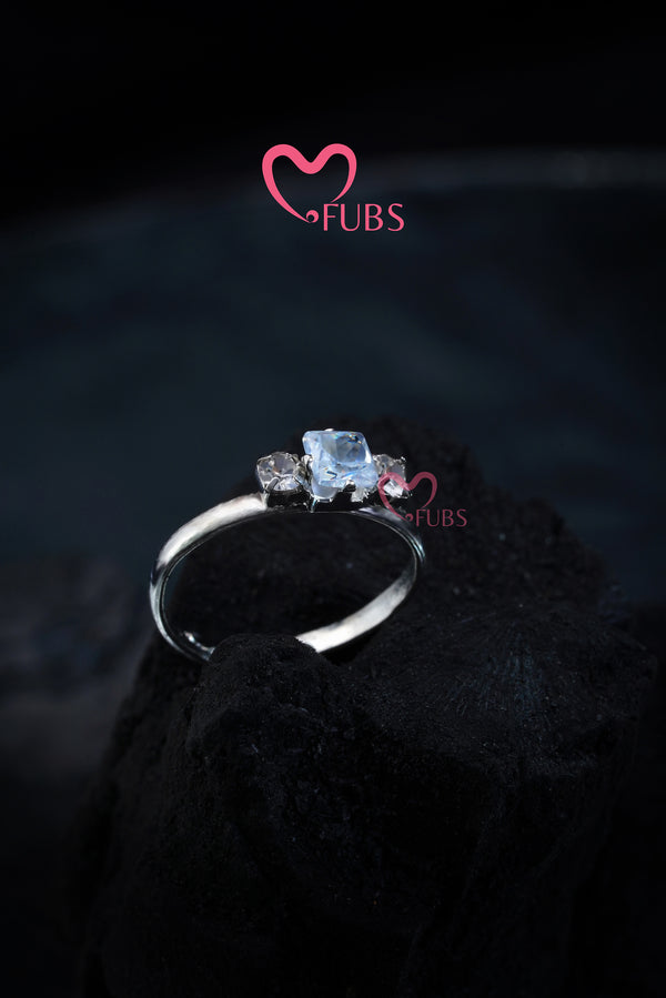 Square-Cut Gemstone Elegance Ring