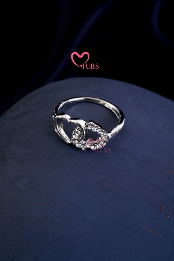 Embrace Sparkle Silver Heart Ring