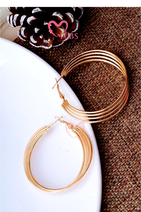 Four Layer Hoop Ring Earring
