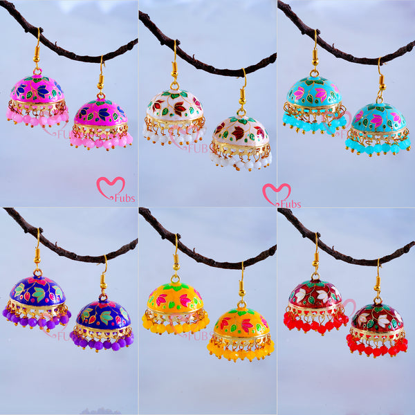 Embellished Crafted Beaded Jhumka Combo - Set of 6 Earrings