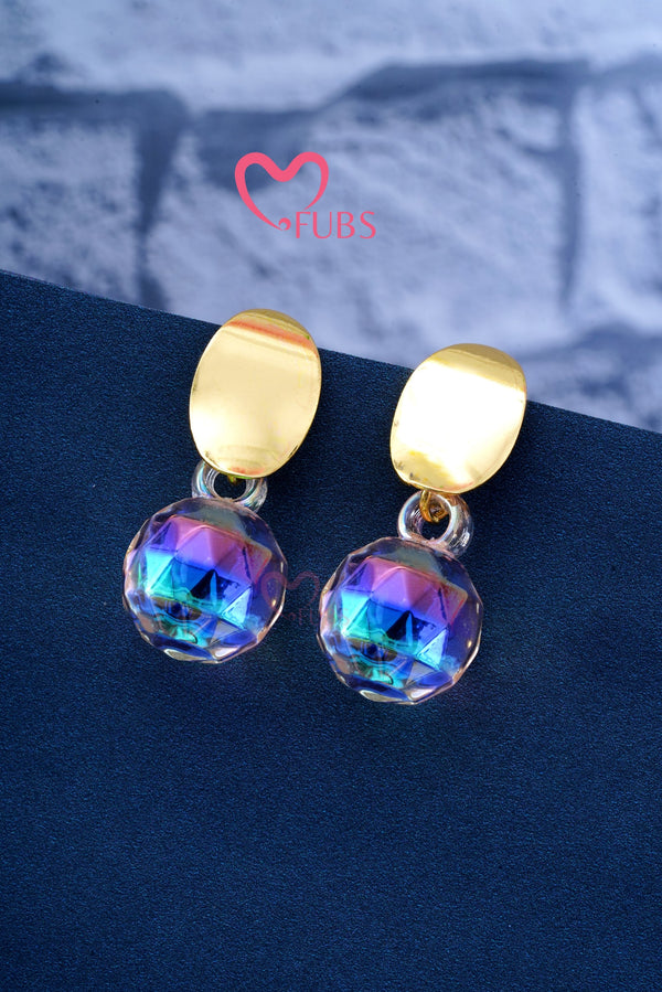 Rainbow Reflections Pearl Drop Earrings