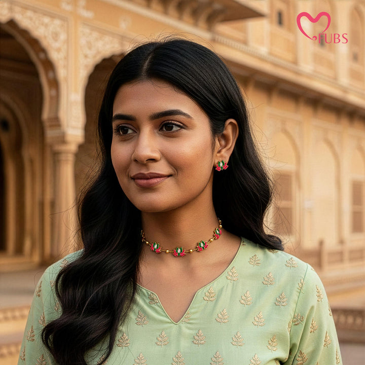Heritage Necklace & Earrings Combo Set of 4