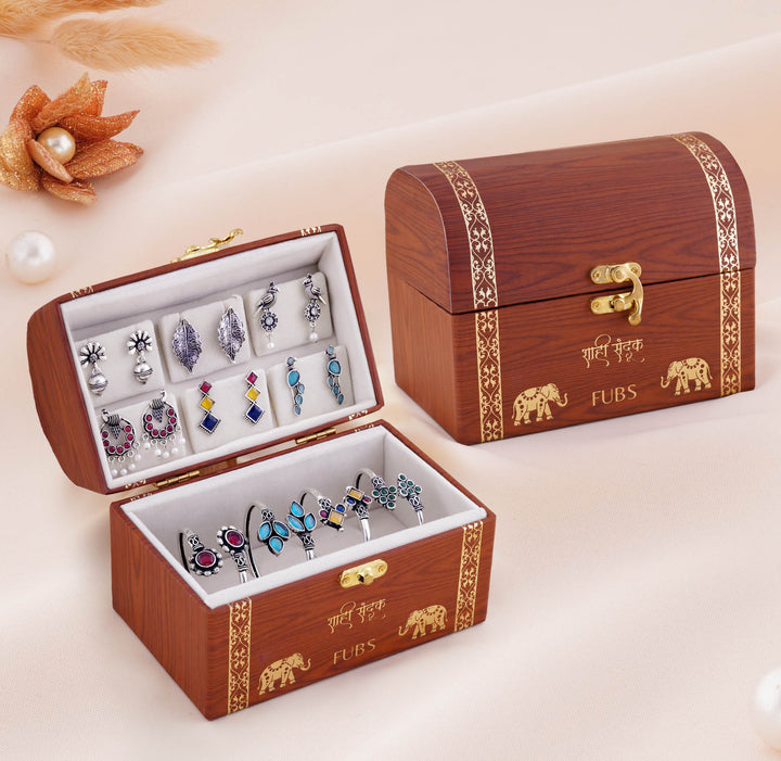 The Shahi Sandook by FUBS - 8 Jaipuri Earrings, 4 Jaipuri Kadas