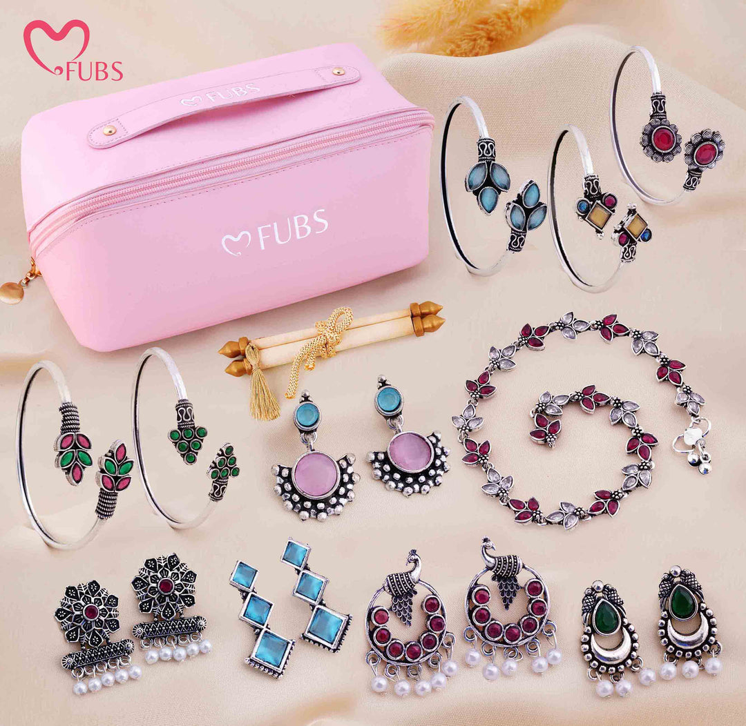 Purse of Surprises Jewelry Gift Set – 5 Earrings, 5 Bracelets & 1 Anklet