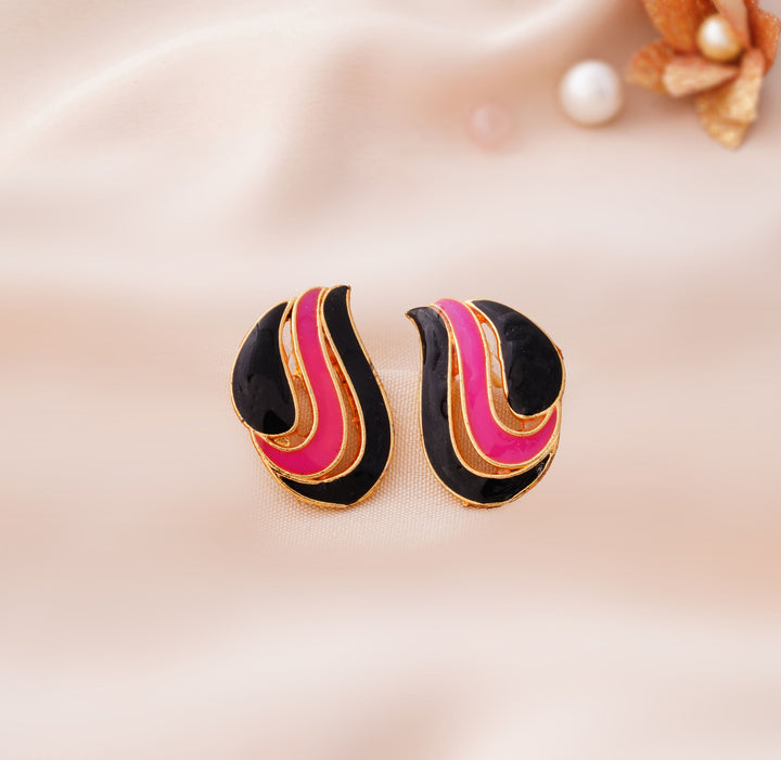 9 Pairs Cute Meenakari Stud Earrings Set with Pouch