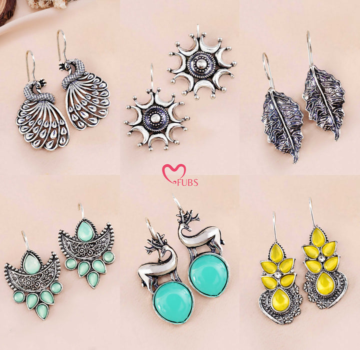 Set of 6 Traditional Ethnic Earrings Collection