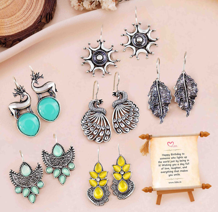 Set of 6 Traditional Ethnic Earrings Collection