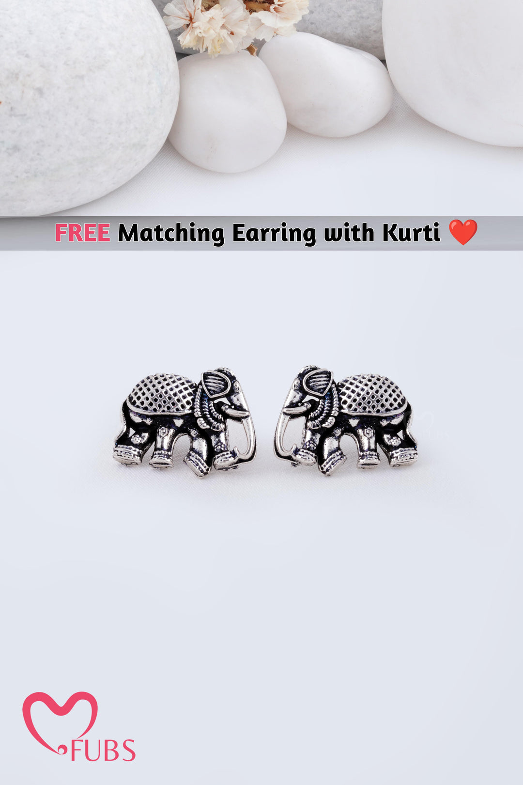 Mint Haathi Crop Shirt with Silver Haathi Studs