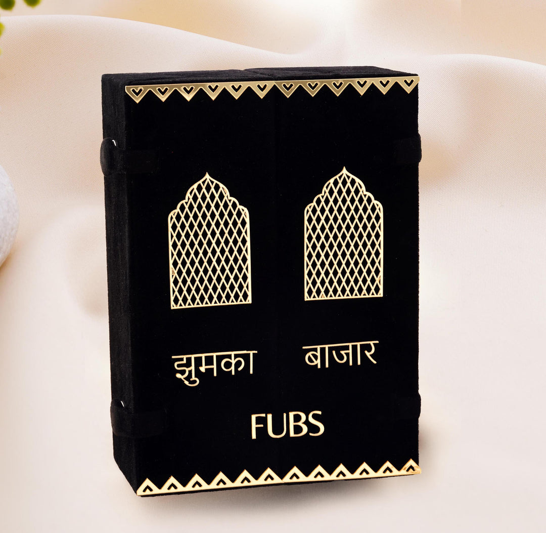Jhumka Bazar: 24-Pair Jaipuri Jhumka Set with Dual Sided Folding Box