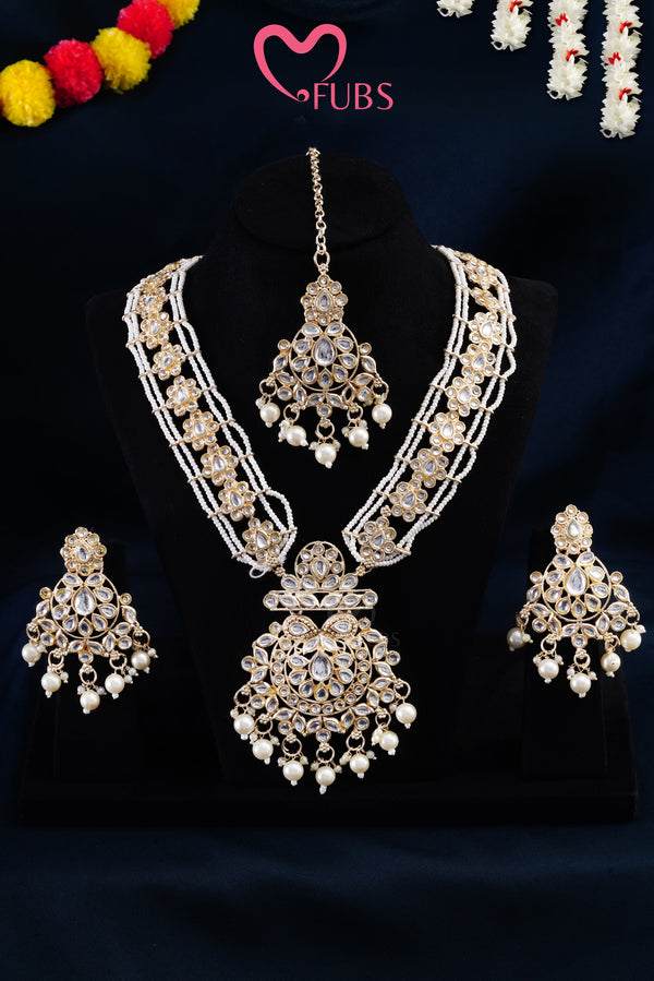 White  Pearl Glow Necklace Set