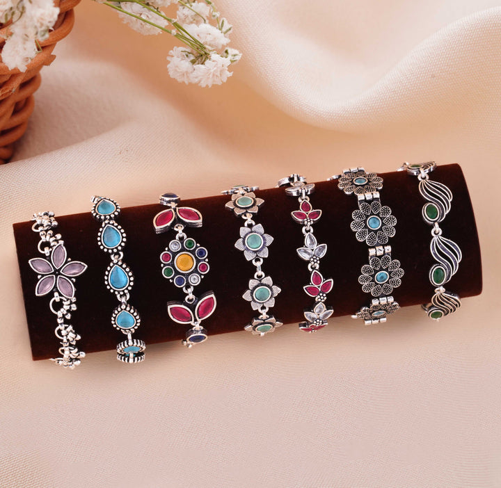 Set of 7 Jaipuri Oxidised Bracelets