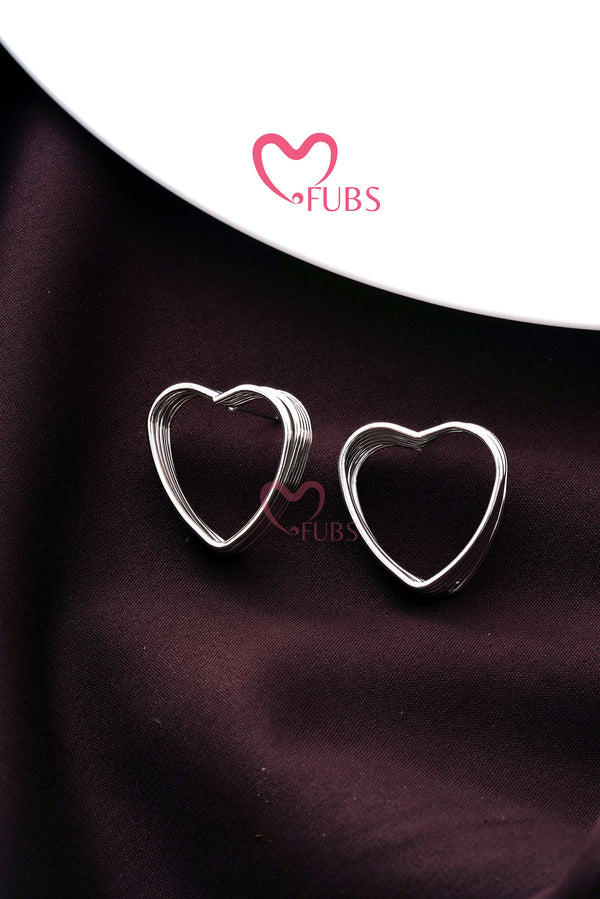 Beautiful Heart Stud Layered  Earrings