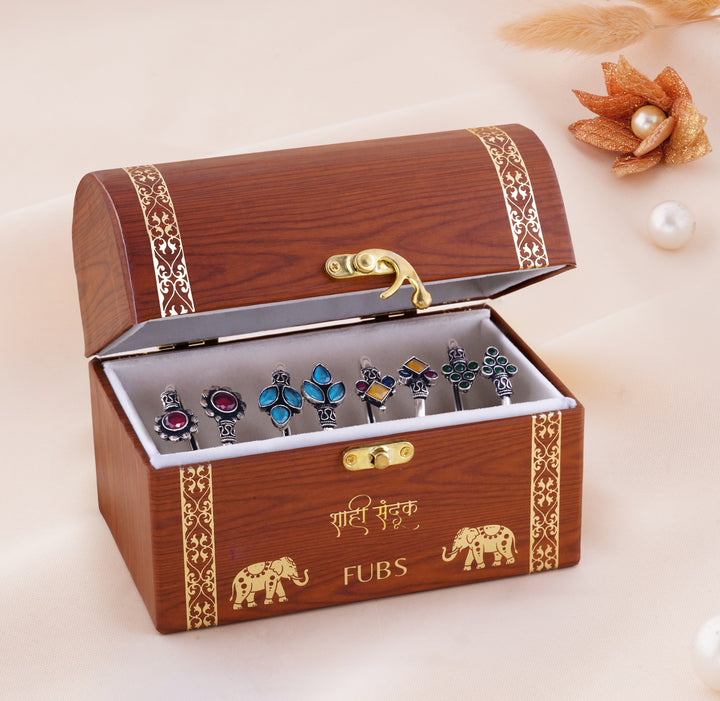 The Shahi Sandook by FUBS - 8 Jaipuri Earrings, 4 Jaipuri Kadas
