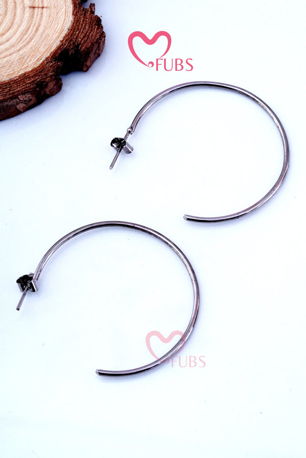Metallic Large Round Circle Earrings
