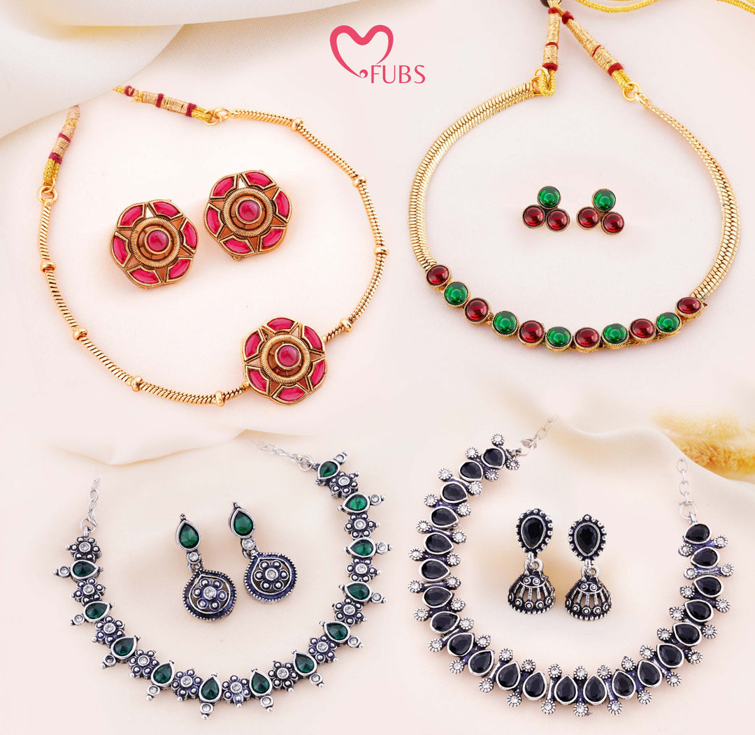 Ethnic Statement Necklace Set of 4