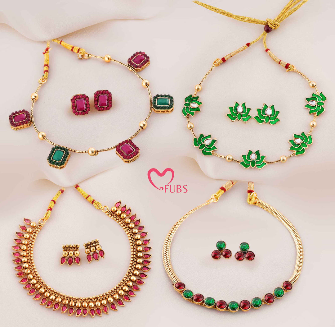 Wedding & Festive Necklace Combo Pack of 4
