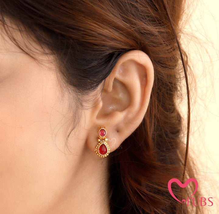 Bright Pink Stone Necklace Set