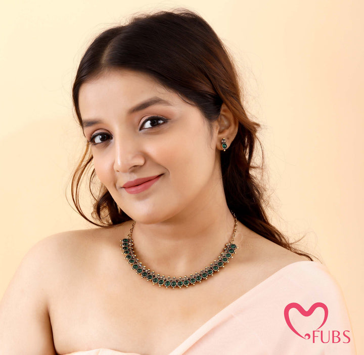 Bridal-Inspired Choker Necklace & Earrings Set