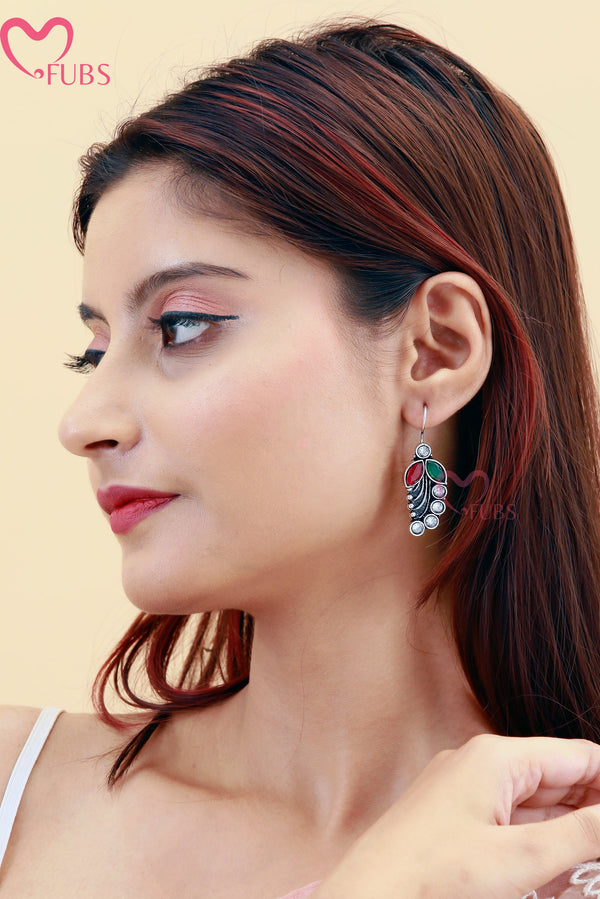 Roopmati Kundan Oxidized Earrings