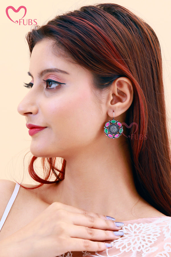 Enchanted Kundan Oxidized Glimmers Earrings