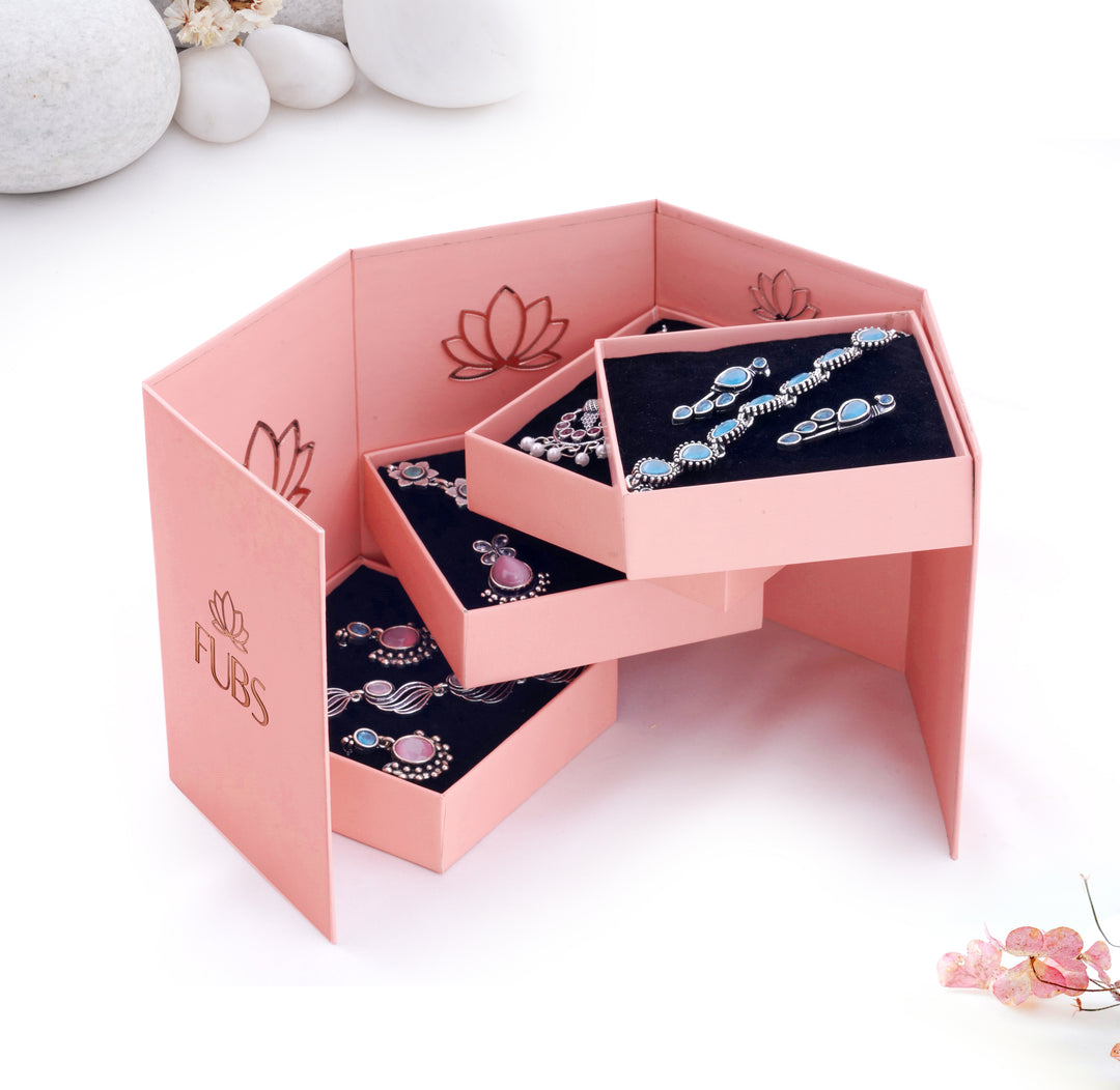 The Magic Unfold Jewelry Box - 4 Earrings & 4 Bracelets (Premium)