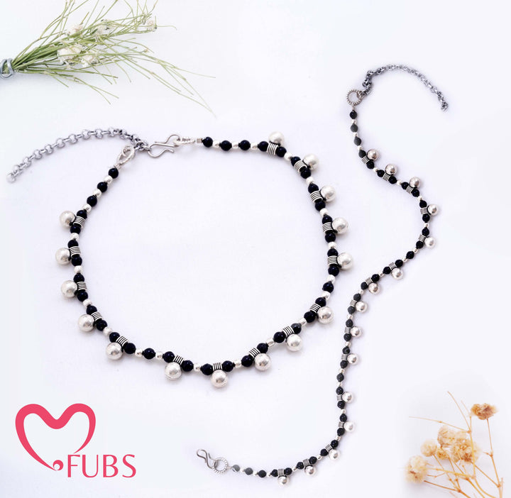 Traditional Beaded Payal with Ornate Spacers