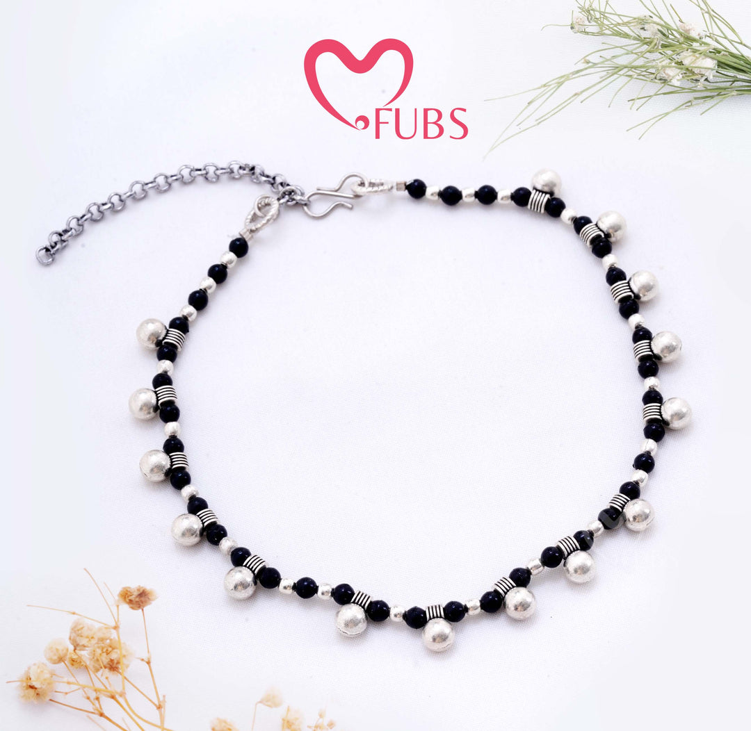 Traditional Beaded Payal with Ornate Spacers