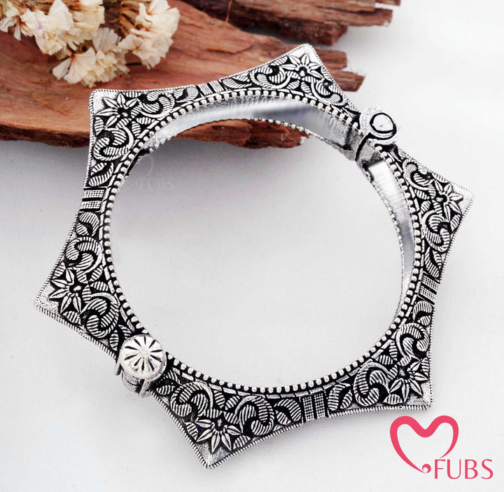 Antique Finish Angular Design Bangle
