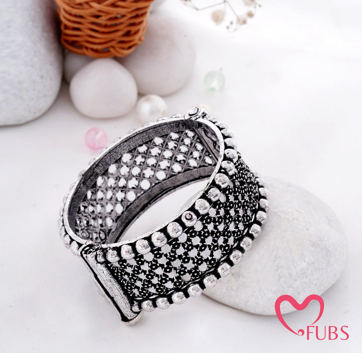 Traditional Oxidised Bangle with Screw Closure