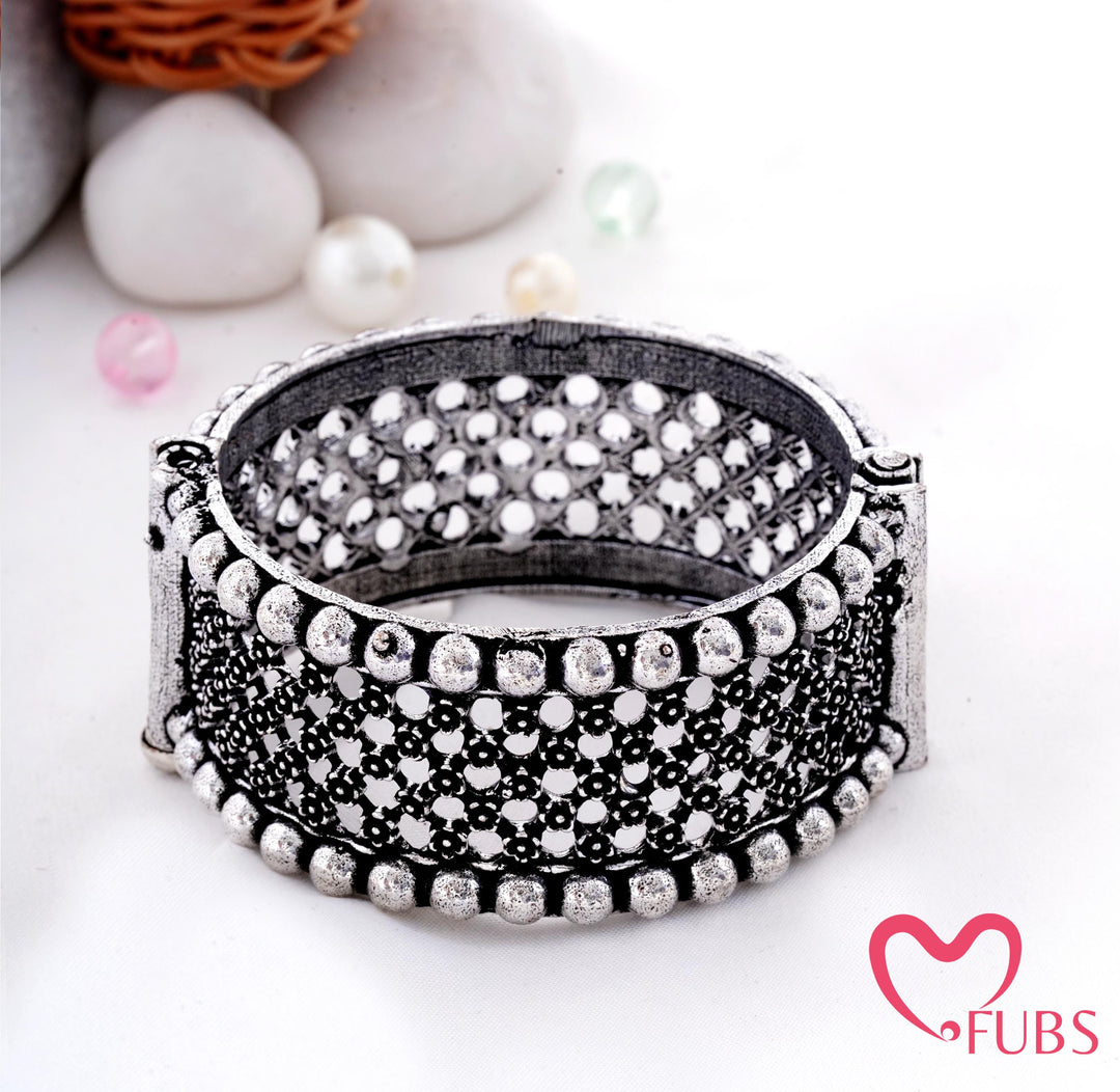 Traditional Oxidised Bangle with Screw Closure