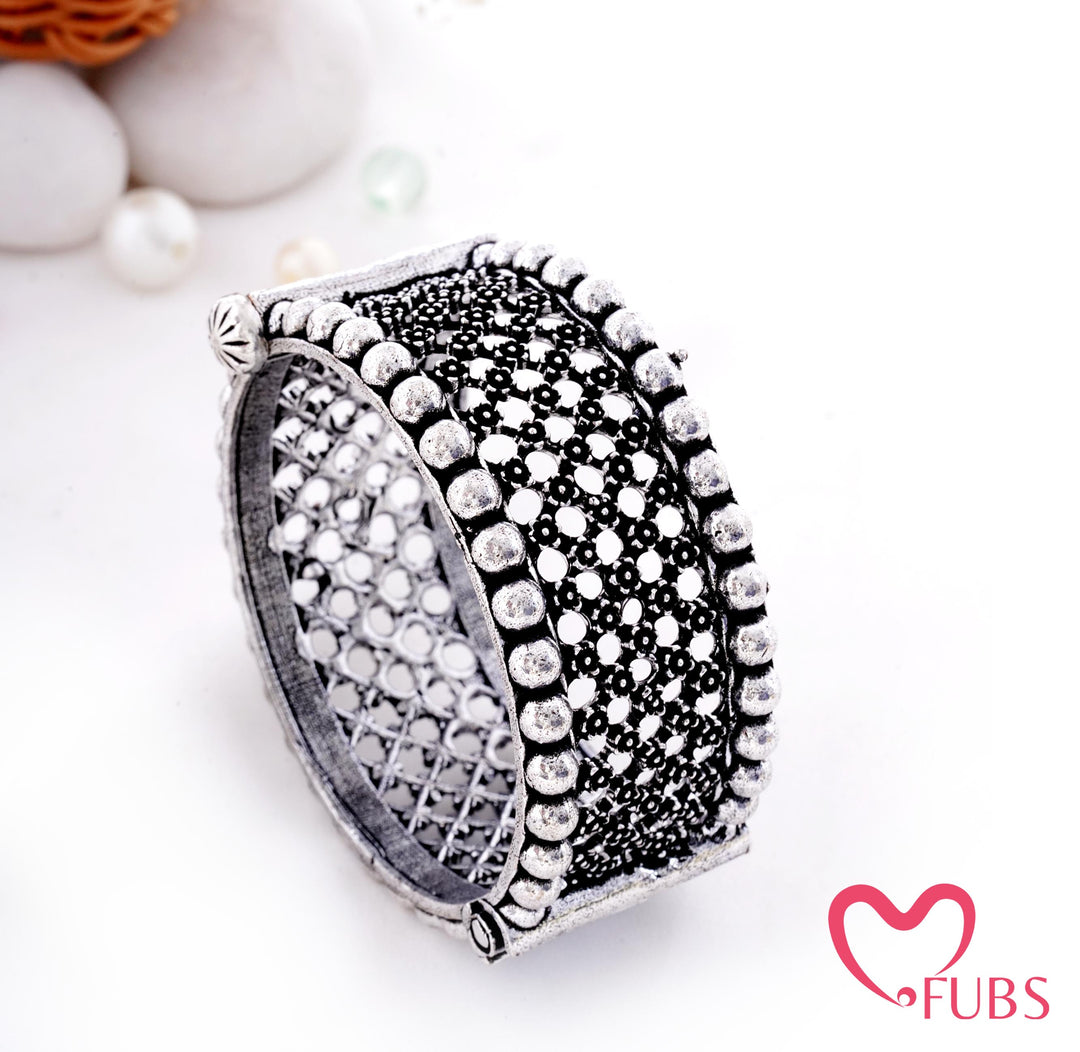 Traditional Oxidised Bangle with Screw Closure