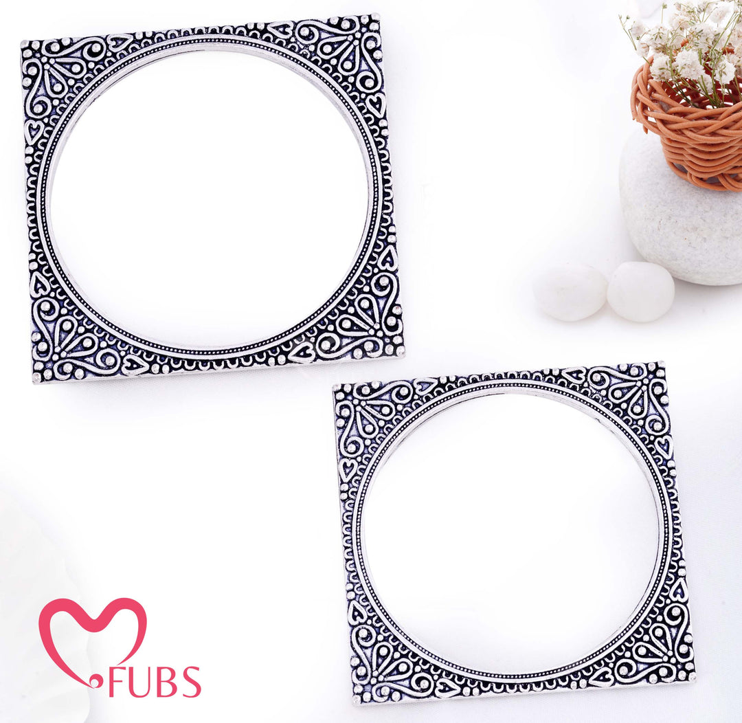 Intricately Carved Oxidised Bangles