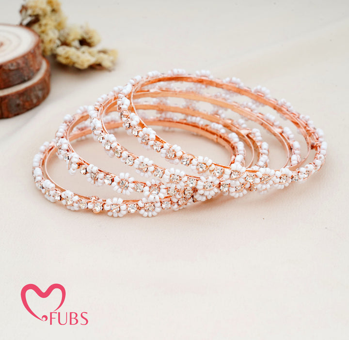 Traditional Aesthetic Beaded Bangle Set of 4