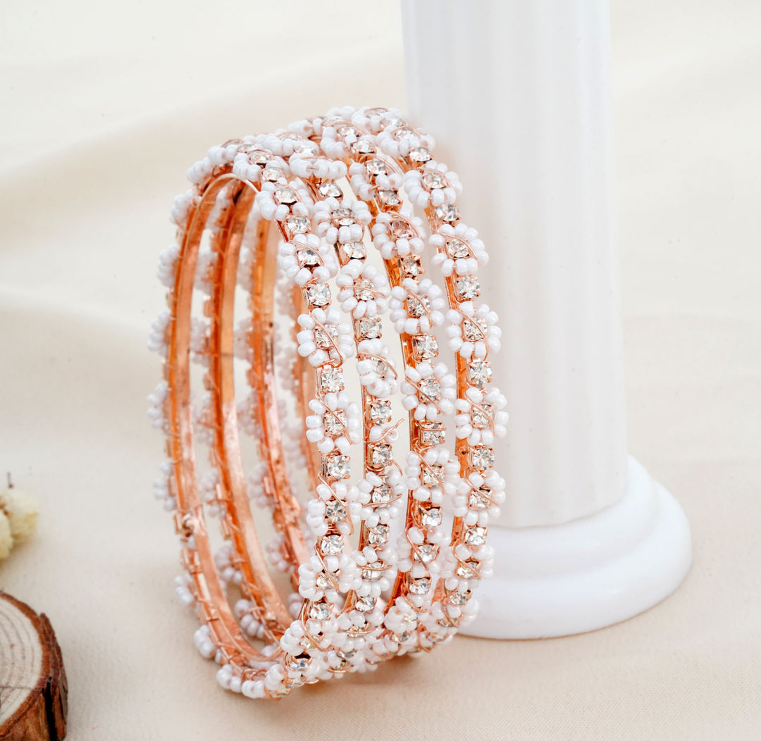Traditional Aesthetic Beaded Bangle Set of 4