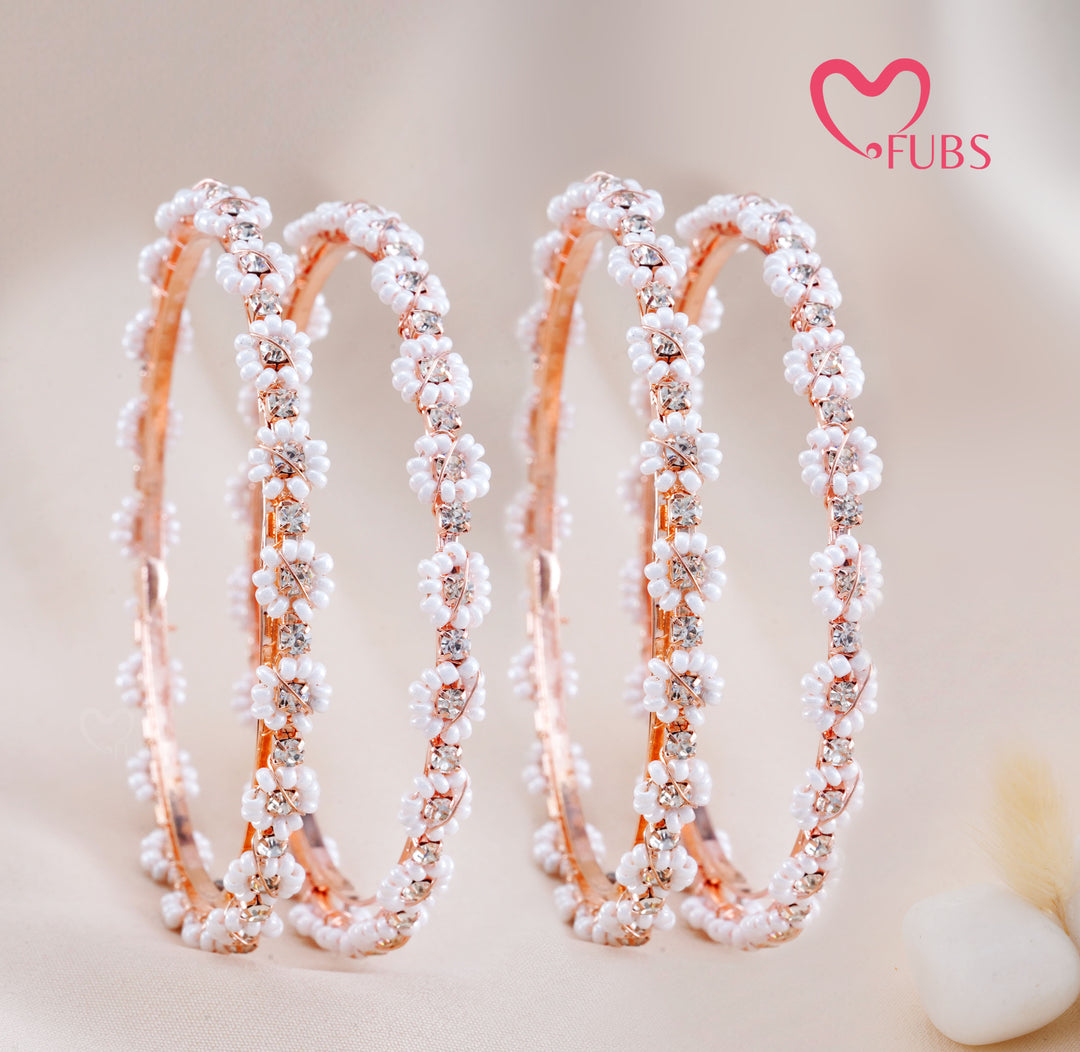 Traditional Aesthetic Beaded Bangle Set of 4