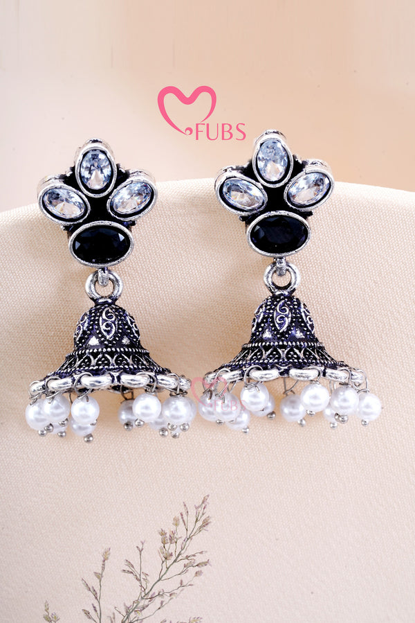 Trendy Stone Oxidized Jhumka