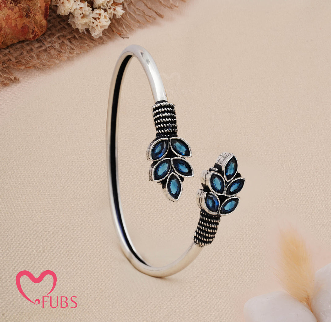 Oxidised Leaf Bracelet with Ethnic Grace