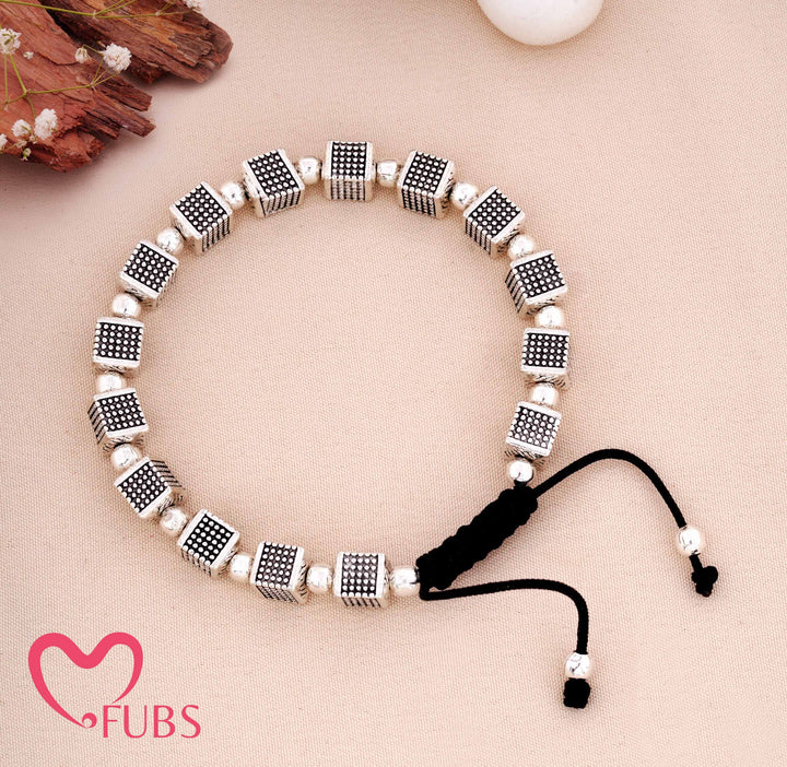 Handcrafted Oxidized Square Bracelet