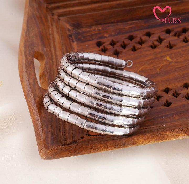 Spiral Coil Tube Cuff Bracelet