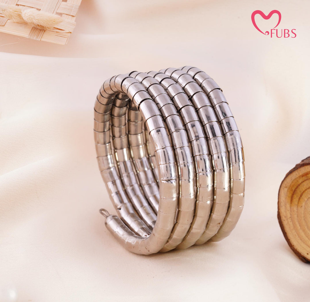 Spiral Coil Tube Cuff Bracelet