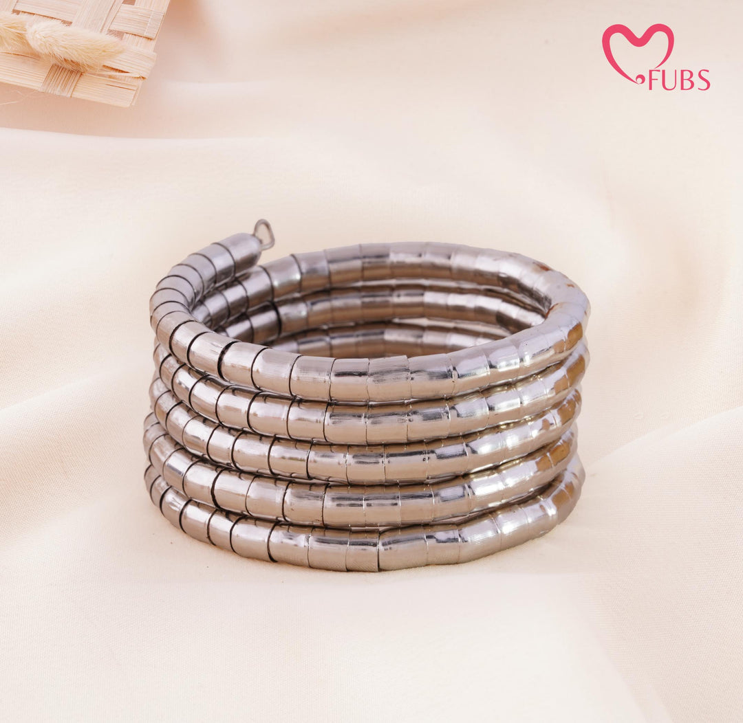 Spiral Coil Tube Cuff Bracelet
