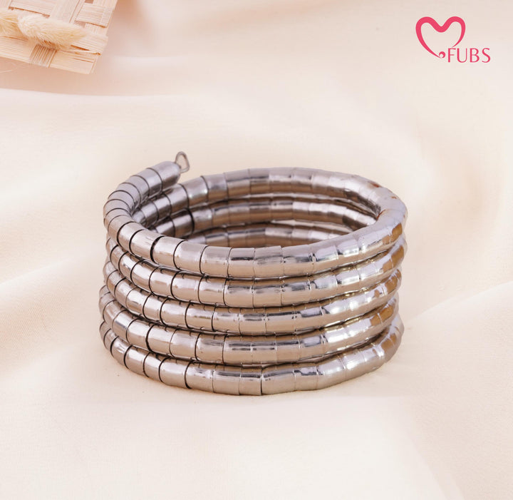 Spiral Coil Tube Cuff Bracelet