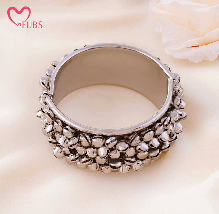 Dense Oxidised Ball Cluster Cuff Bracelet