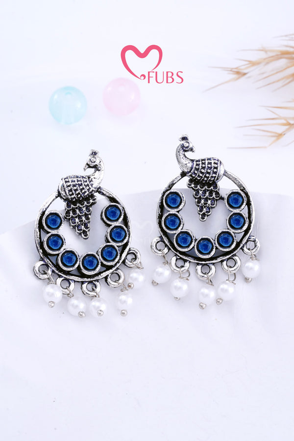 Blue Peacock Stone Radiance Earrings