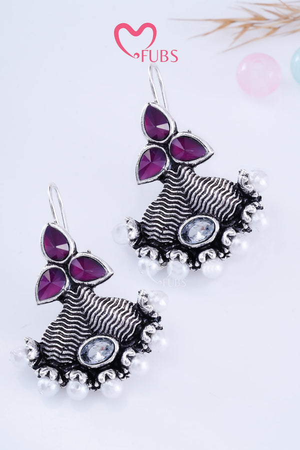 Violet Oxidized Mystique Earrings