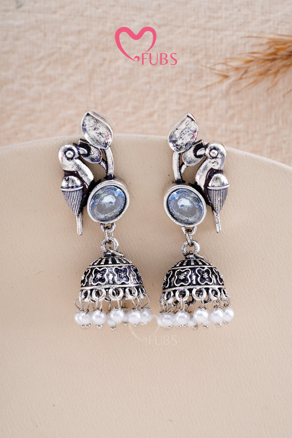 White Oxidized  Tota Breeze Danglers