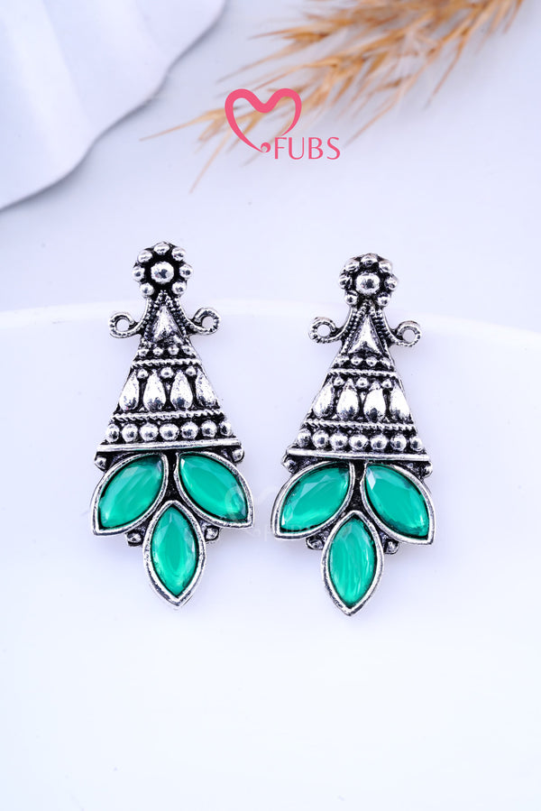 Dark Green Garden Glow Earrings