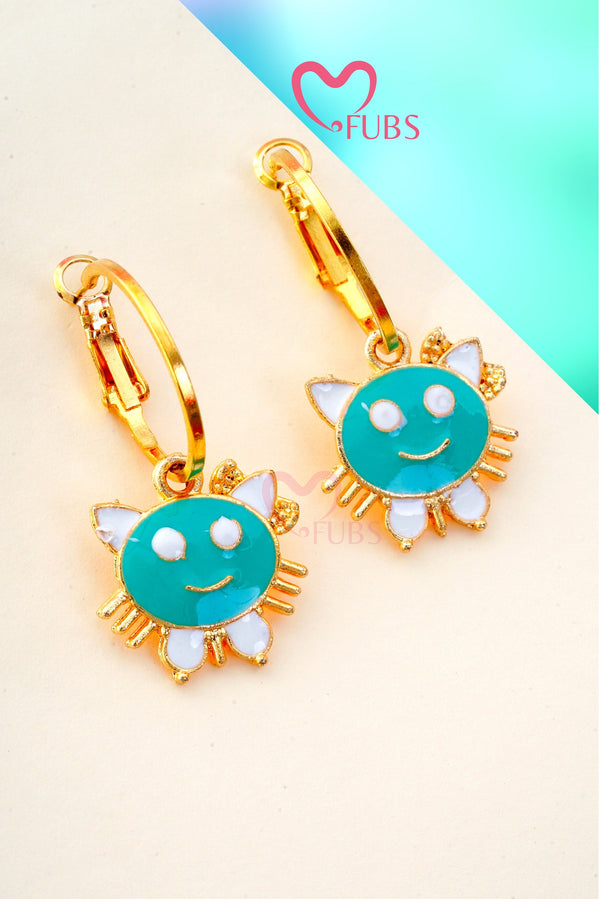 Enamel Honeybee Hoop Earrings