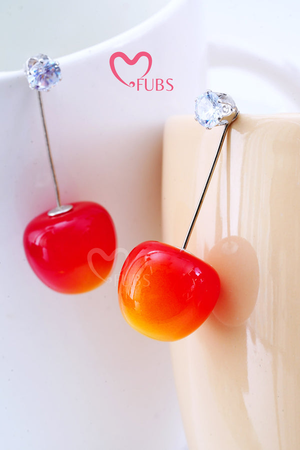 3D Dried Cherry Drop Dangler Earring